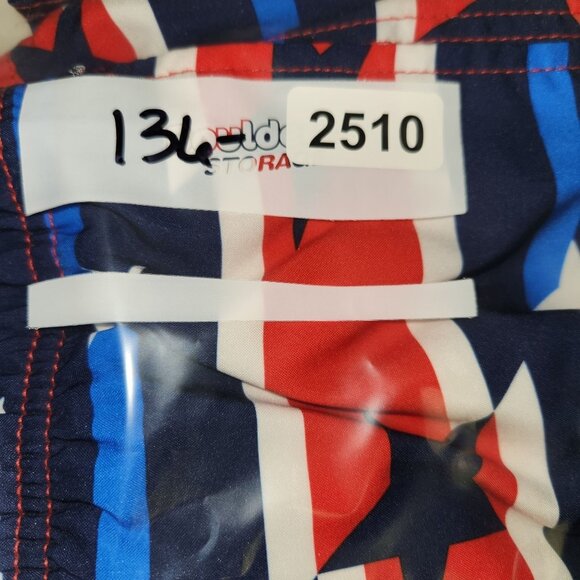 Speedo XL Swim Trunks Star-Spangled Design Red White Blue Elastic Waist 2510 - Picture 9 of 9